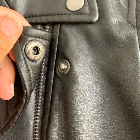 Gap Vegan Leather Motorcycle Black Jacket Women’s Size Small - Picture 4 of 12